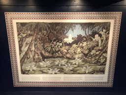 Painting of the Indian Water Lilies attraction by Anton Pieck, in the Efteling Museum at the Marerijk kingdom