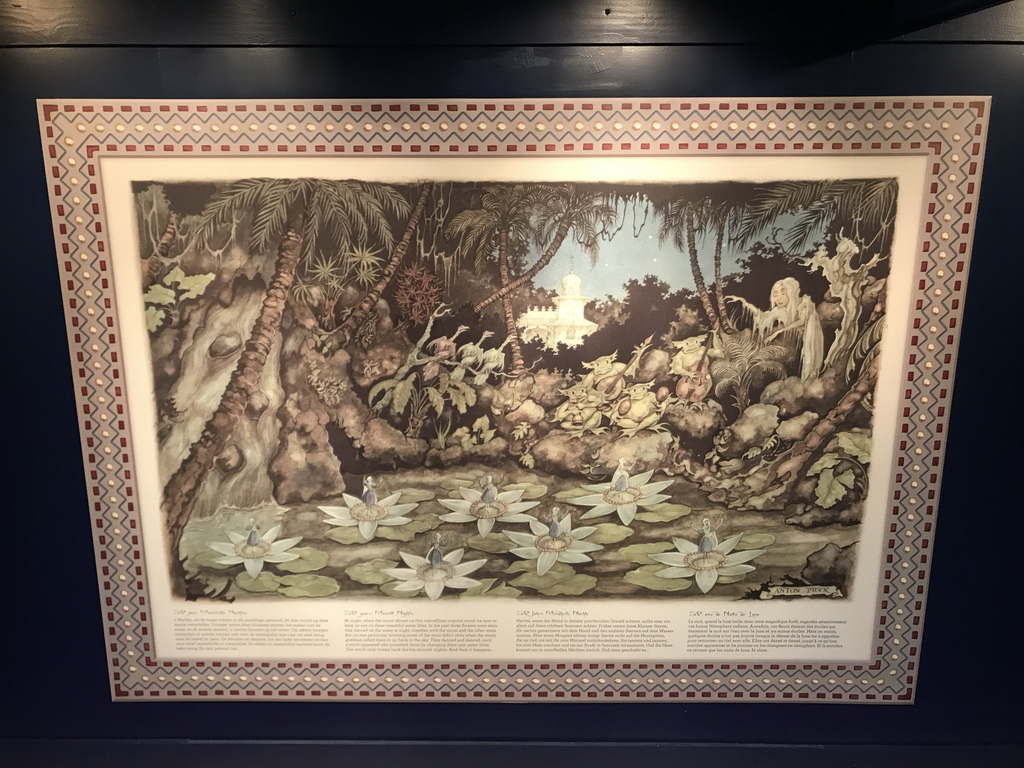 Painting of the Indian Water Lilies attraction by Anton Pieck, in the Efteling Museum at the Marerijk kingdom