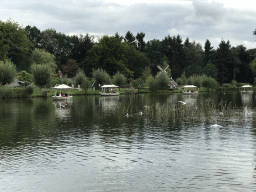 Boats at the Gondoletta attraction at the Reizenrijk kingdom and the Kinderspoor attraction at the Ruigrijk kingdom, viewed from the train