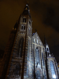 Facade of the Augustijnenkerk church at the Tramstraat street during the GLOW festival, by night