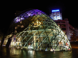 Front of the Blob building and the Witte Dame building at the 18 Septemberplein square, by night