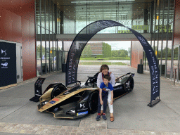 Miaomiao and Max with a Formula E car at the Strip area at the High Tech Campus Eindhoven, during the High Tech Campus Eindhoven Open Day 2022
