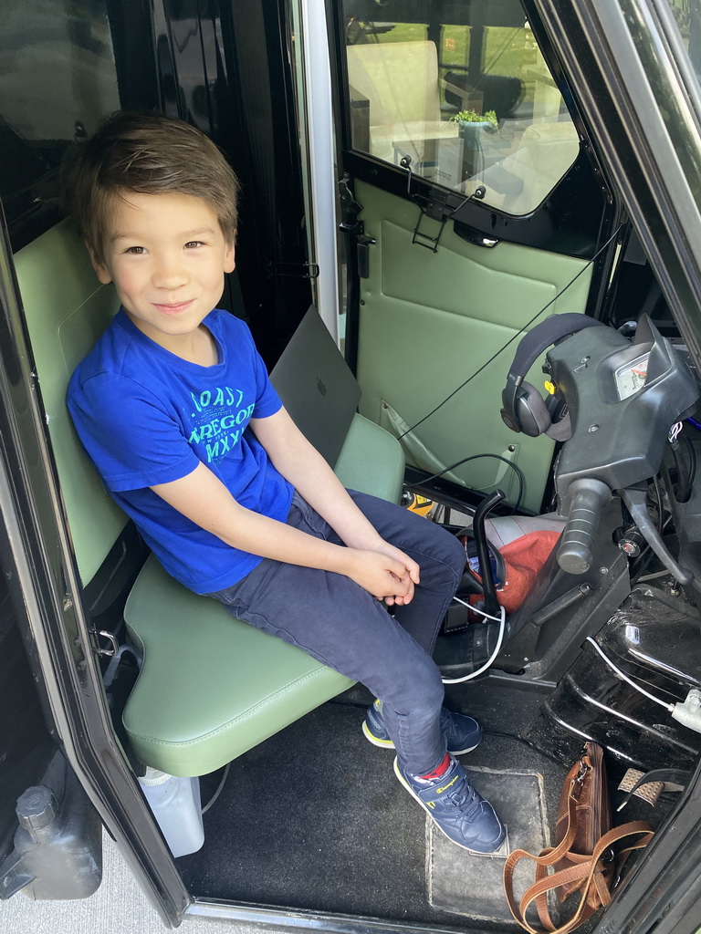 Max at the small car at the AlphaBeats demo at the Strip area at the High Tech Campus Eindhoven, during the High Tech Campus Eindhoven Open Day 2022