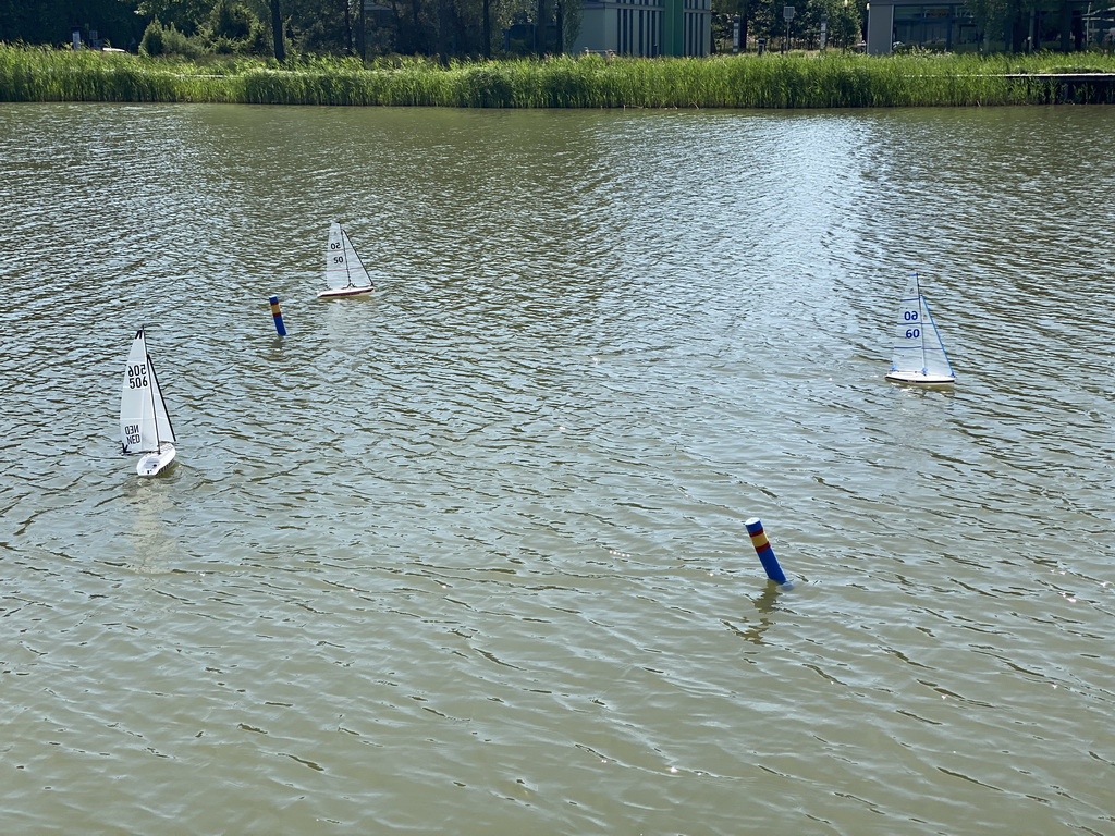 Remote controlled boats at the pond at the High Tech Campus Eindhoven, during the High Tech Campus Eindhoven Open Day 2022
