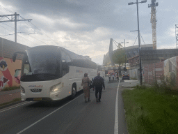 Buses and the northwest side of the Philips Stadium at the PSV-laan street