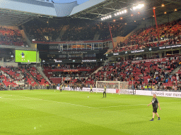 NEC players on the pitch at the Philips Stadium, viewed from the Eretribune Noord grandstand, just before the football match PSV - NEC