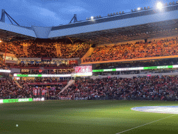 South grandstands at the Philips Stadium, viewed from the Eretribune Noord grandstand, just before the football match PSV - NEC