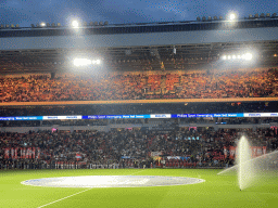 Philips CEO Roy Jakobs receiving an award for the longest sponsorship of the world on the pitch at the Philips Stadium, viewed from the Eretribune Noord grandstand, just before the football match PSV - NEC