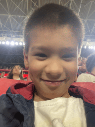 Max at the Eretribune Noord grandstand at the Philips Stadium, during halftime at the football match PSV - NEC