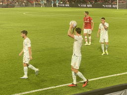 NEC throwing in at the Philips Stadium, viewed from the Eretribune Noord grandstand, during the football match PSV - NEC