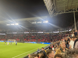 NEC players on the pitch thanking the crowd at the Philips Stadium, viewed from the Eretribune Noord grandstand, right after the football match PSV - NEC