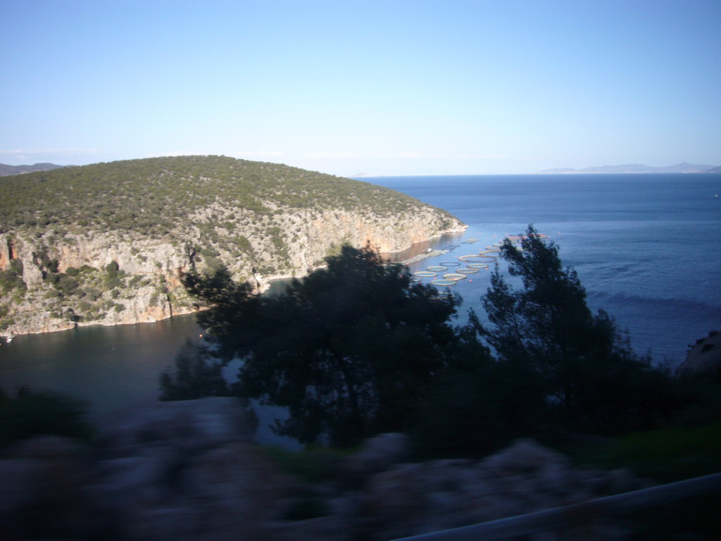 Coastline of Peloponnesos, from tour bus