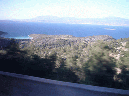 Coastline of Peloponnesos, from tour bus