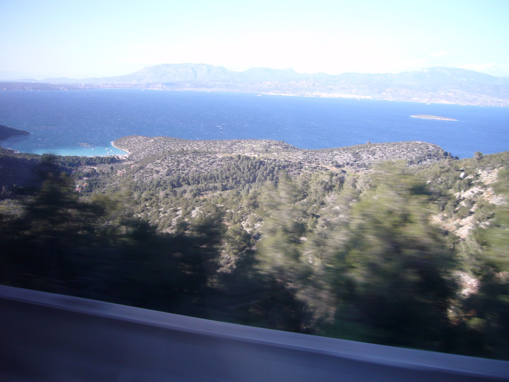 Coastline of Peloponnesos, from tour bus