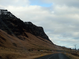 Mountain south of the Eyjafjallajökull volcano, viewed from the rental car on the Hringvegur road