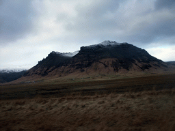 The Eyjafjallajökull volcano, viewed from the rental car on the Hringvegur road