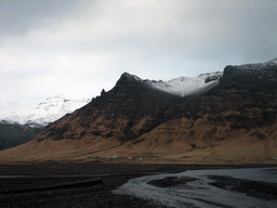 The Eyjafjallajökull volcano, viewed from the rental car on the Hringvegur road