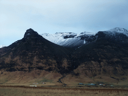 The Eyjafjallajökull volcano, viewed from the rental car on the Hringvegur road