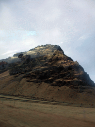 Mountain south of the Eyjafjallajökull volcano, viewed from the rental car on the Hringvegur road
