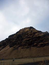 Mountain south of the Eyjafjallajökull volcano, viewed from the rental car on the Hringvegur road