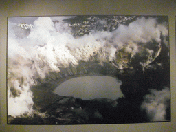 Photograph of the eruption of the Eyjafjallajökull volcano in 2010, at the Þorvaldseyri visitor centre