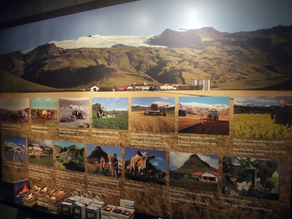 Photographs of the history of the Þorvaldseyri farm, at the Þorvaldseyri visitor centre