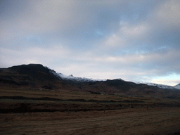 The Eyjafjallajökull volcano, viewed from the rental car to Reykjavik