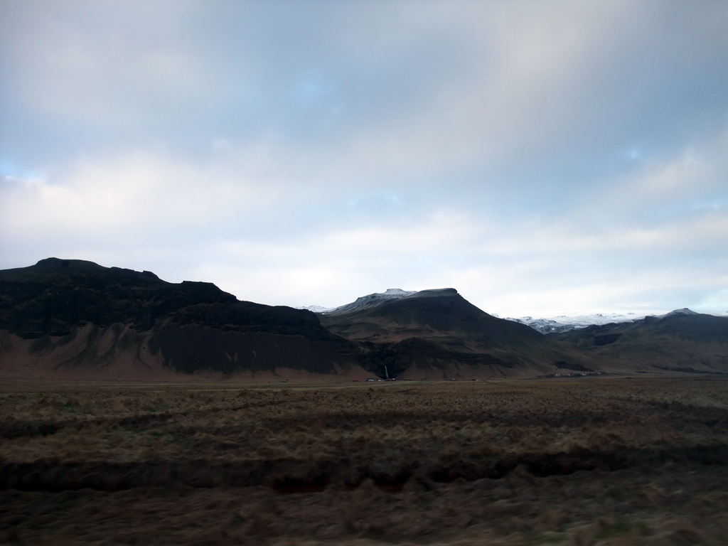 The Eyjafjallajökull volcano, viewed from the rental car to Reykjavik