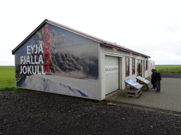 Miaomiao and her parents in front of the Þorvaldseyri visitor centre