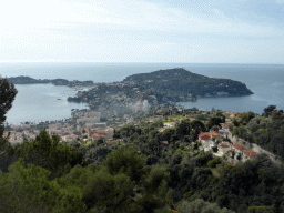 The Cap-Ferrat peninsula with the town of Saint-Jean-Cap-Ferrat, viewed from a parking place along the Avenue Belle Vista road from Nice