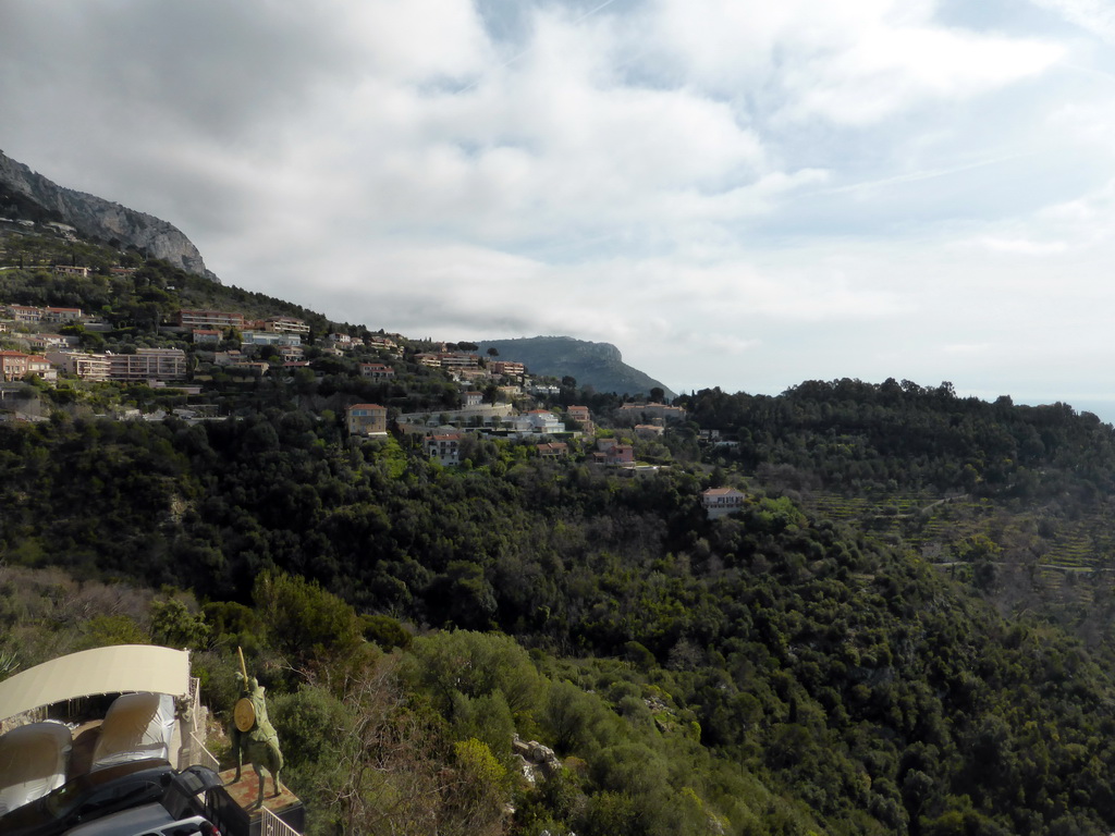 Hills at the southeast side of the town, viewed from the Place du Centenaire square