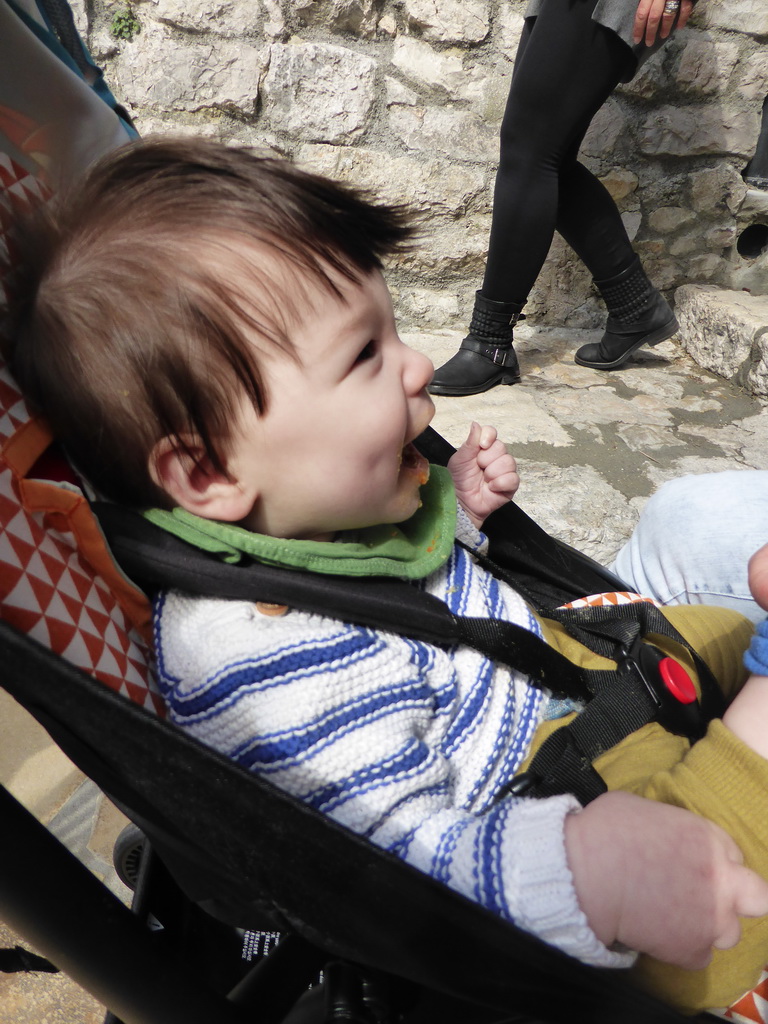 Max having lunch at the Restaurant Le Nid d`Aigle at the Rue du Château street