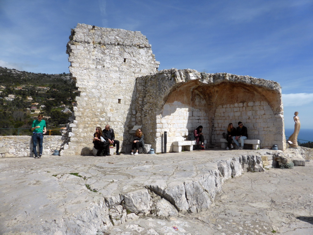 East side of the castle ruins at the Jardin d`Èze botanical garden