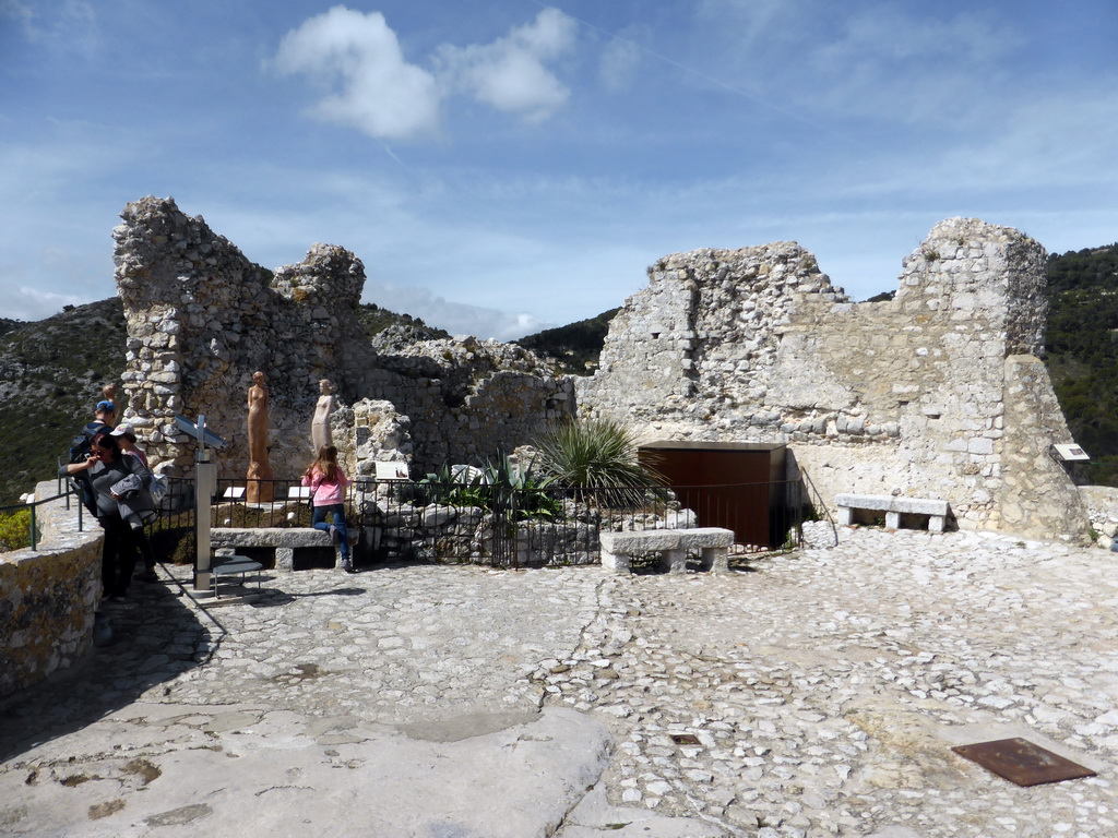 West side of the castle ruins at the Jardin d`Èze botanical garden