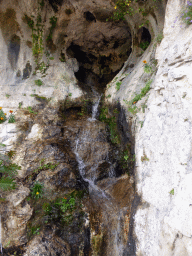 Waterfall on the north side of the Jardin d`Èze botanical garden