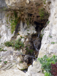 Waterfall on the north side of the Jardin d`Èze botanical garden