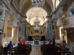 Nave, apse and altar of the Église Notre Dame de l`Assomption church