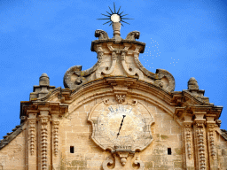 Top part of the facade of the Parish Church of Sant Miquel, viewed from the Plaça de sa Font de Santa Margalida square