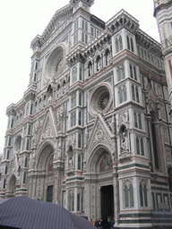 Front of the Cathedral of Santa Maria del Fiore at the Piazza del Duomo square