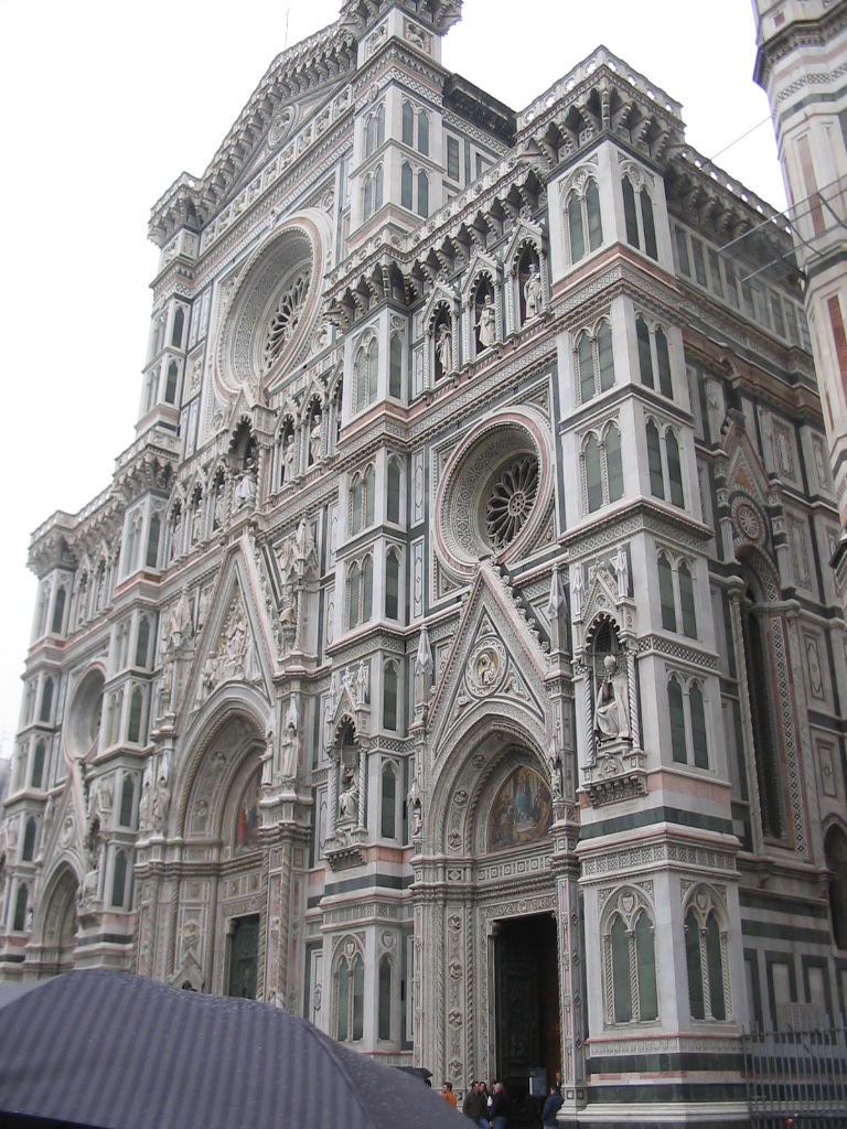 Front of the Cathedral of Santa Maria del Fiore at the Piazza del Duomo square