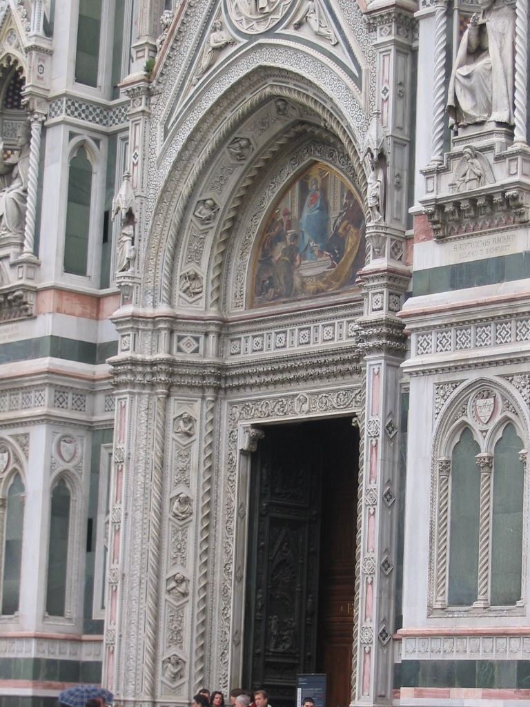 Front gate of the Cathedral of Santa Maria del Fiore at the Piazza del Duomo square