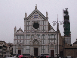 Front of the Basilica of Santa Croce in Florence church at the Piazza di Santa Croce square