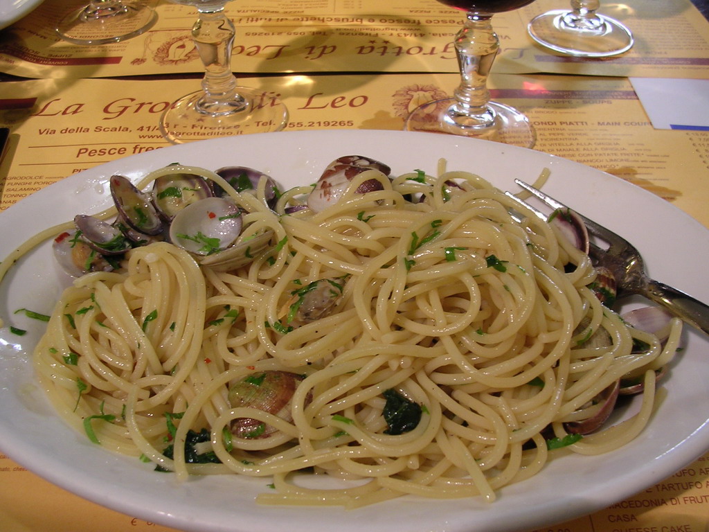Spaghetti at the La Grotta di Leo restaurant