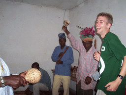 Tim`s friend dancing at the Foumban Royal Palace