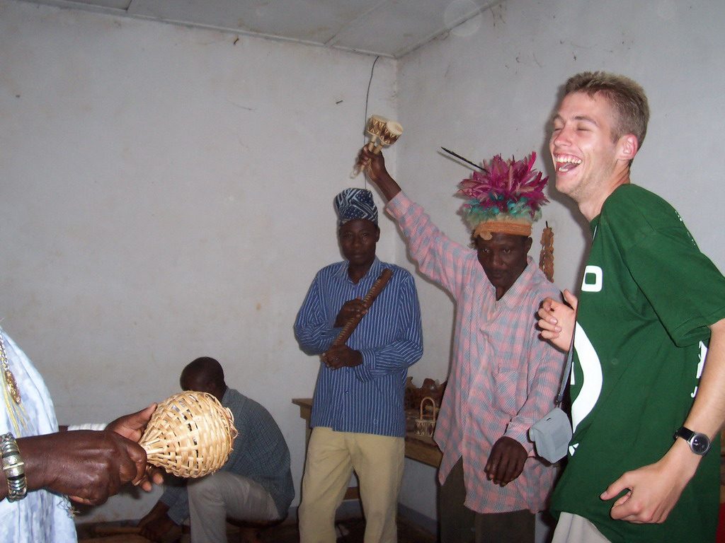 Tim`s friend dancing at the Foumban Royal Palace