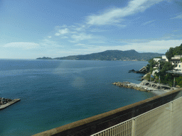 The Ligurian Sea and the Portofino Peninsula, viewed from the train from Levanto