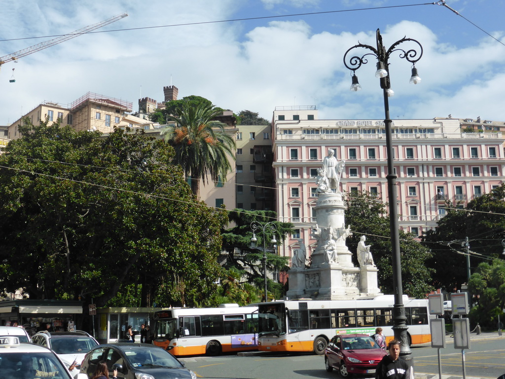 The Piazza Acquaverde square with the Statue of Christopher Columbus