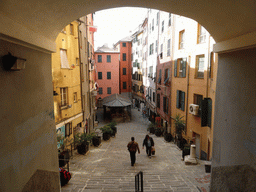 The Piazza dei Truogoli di Santa Brigida, viewed from the Via Balbi street