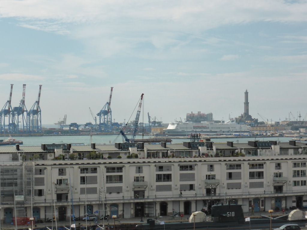 The Old Harbour and the Lighthouse of Genoa, viewed from the roof terrace of the Royal Palace