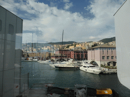 Boats in the Old Harbour, viewed from the Aquarium of Genoa
